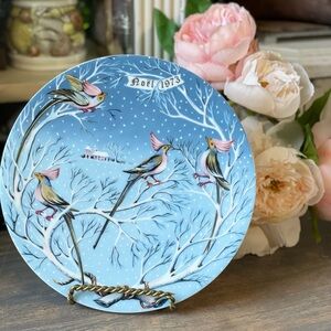 Haviland Limoges 4 coly birds 12 days of Christmas Plate #4 France